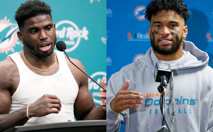 Tyreek Hill questions if Tua Tagovailoa is on OZEMPIC after being 'fat as s***' last season as slimmed-down Dolphins QB looks unrecognizable at OTAs