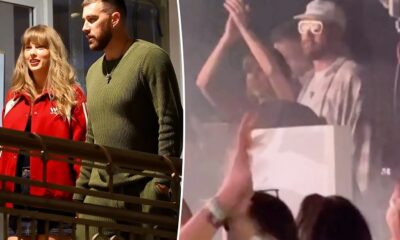 WATCH: Taylor Swift lets loose with Travis Kelce, kissing and dancing during Bleachers' Coachella set