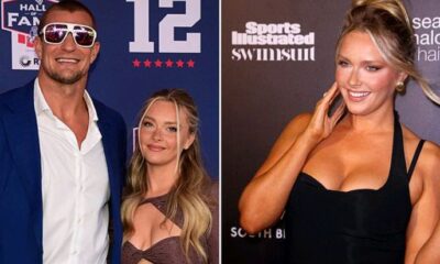 Breaking News:Rob Gronkowski's girlfriend Camille Kostek steals the show at Tom Brady's Patriots Hall of Fame induction as she stuns in sequined dress on the red carpet